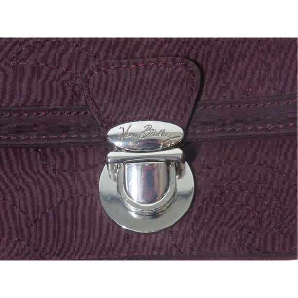 Vera Bradley Flap ID Wallet Case Lobster Clip Mini Pouch ~ Wine - Picture 4 of 4